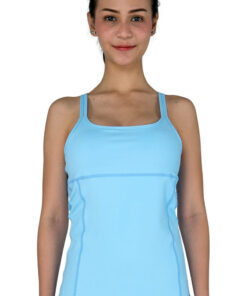 Open-Back Sports Tank in color Sky front