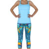 Open-Back Sports Tank in color Sky with leggings