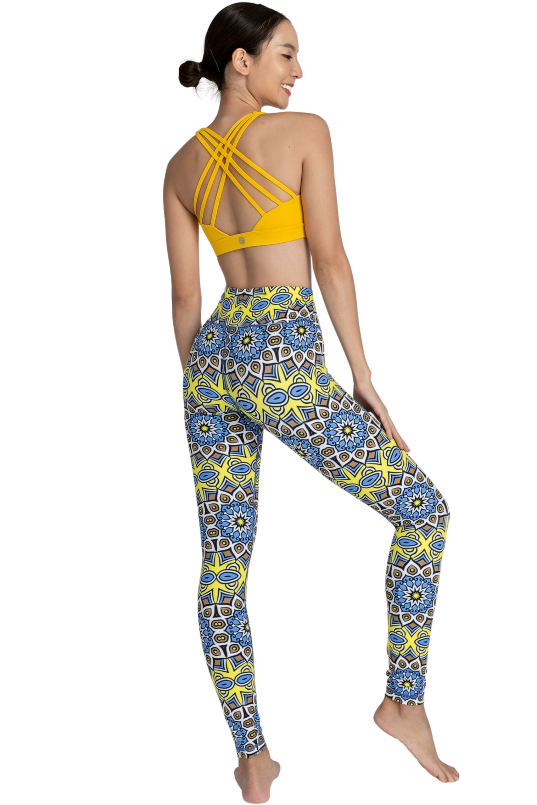Pretty Splatter Full-Length Leggings by Chandra Yoga & Active Wear